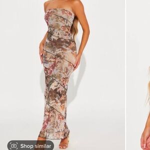 Maxi Dress with Mesh Overlay Fashion Nova XS